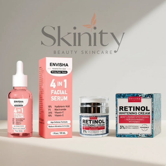 🔥Flat 608 Tk OFF🔥 — The Ultimate Glow Combo (Retinol Cream + 4-in-1 Facial Serum)