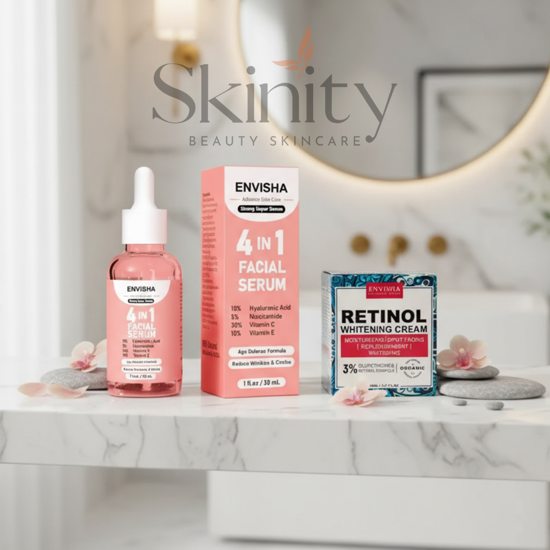 🔥Flat 608 Tk OFF🔥 — The Ultimate Glow Combo (Retinol Cream + 4-in-1 Facial Serum)