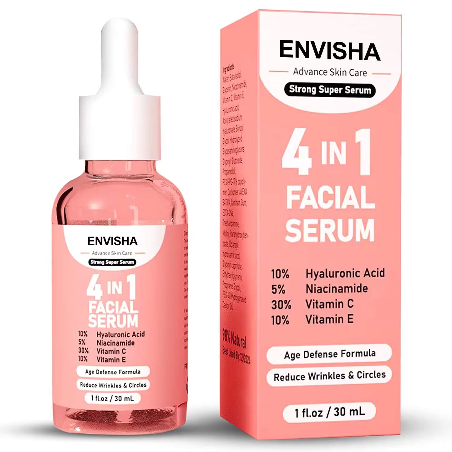 💧ENVISHA 4-in-1 Glow Serum –Vitamin C, Niacinamide, Hyaluronic Acid and Vitamin E
