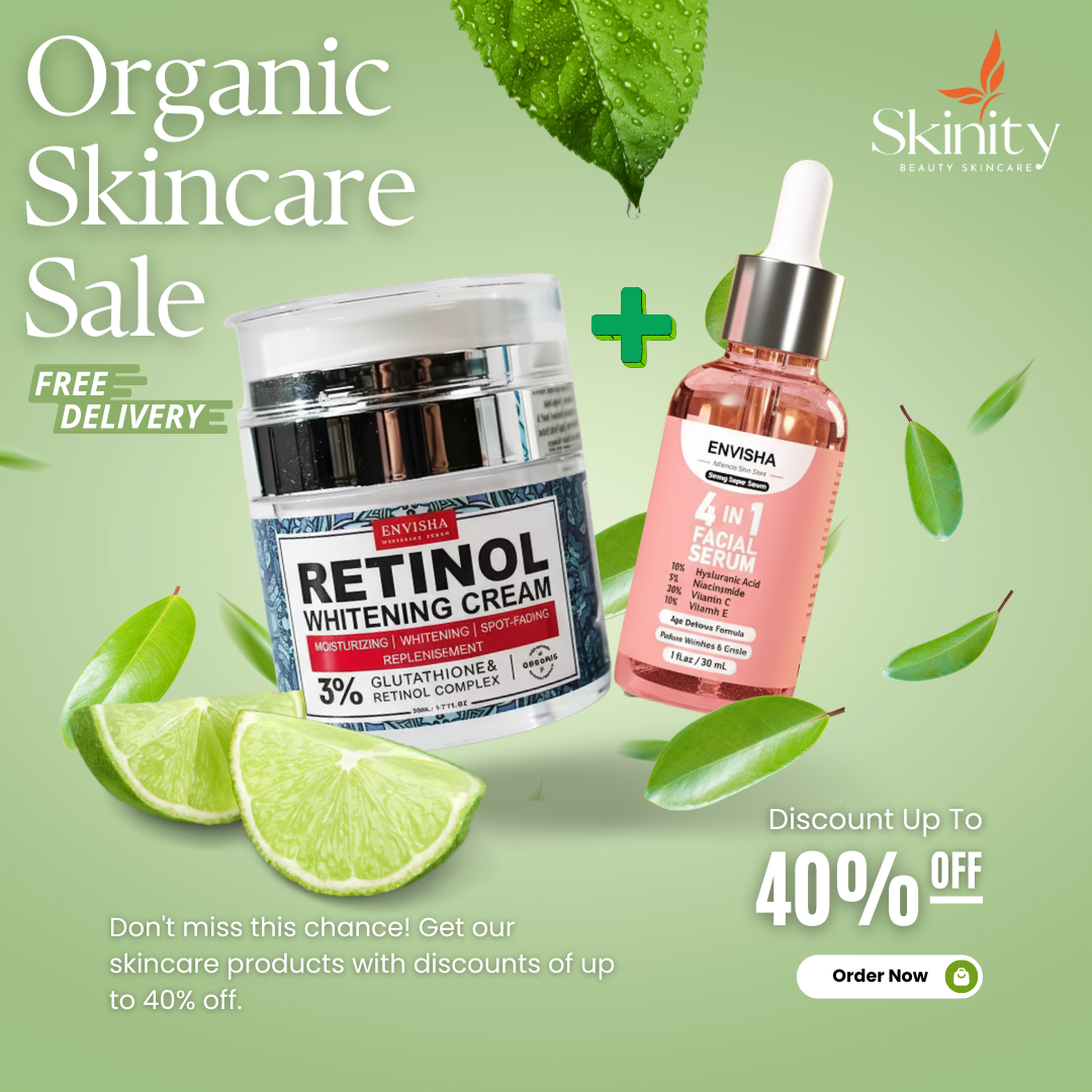 🔥Flat 608 Tk OFF🔥 — The Ultimate Glow Combo (Retinol Cream + 4-in-1 Facial Serum)