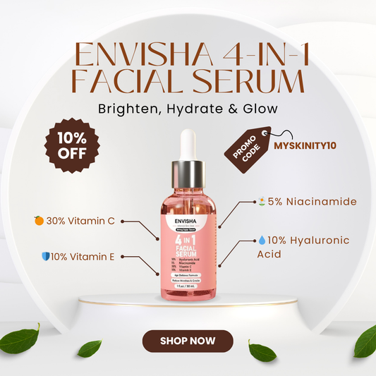 💧ENVISHA 4-in-1 Glow Serum –Vitamin C, Niacinamide, Hyaluronic Acid and Vitamin E